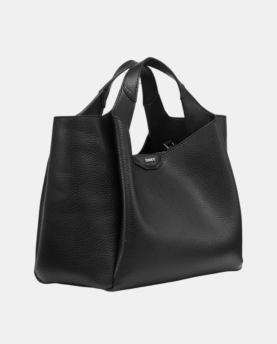 Mala de Ombro Willa com Alça Amovível e Estampado Liso Preto-3