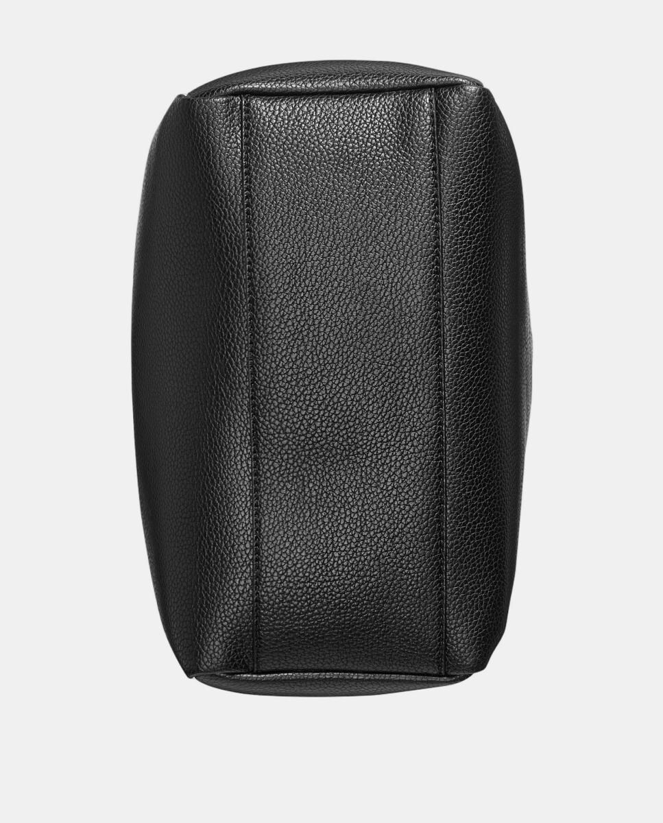 Mala de Ombro Willa com Alça Amovível e Estampado Liso Preto-5