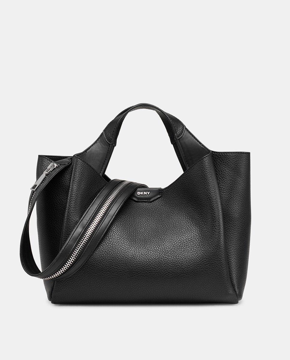 Mala de Ombro Willa com Alça Amovível e Estampado Liso Preto-8