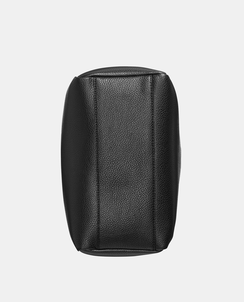 Mala de Ombro Willa com Alça Amovível e Estampado Liso Preto-10