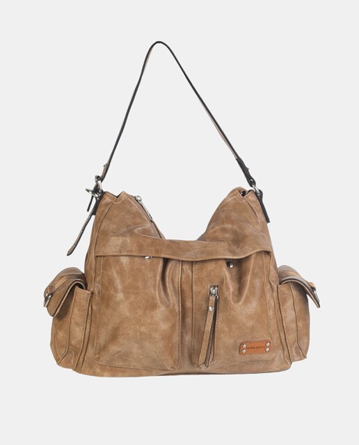 Imagen 0 de Bolso  de hombro de una asa en pu con acabado efecto lavado