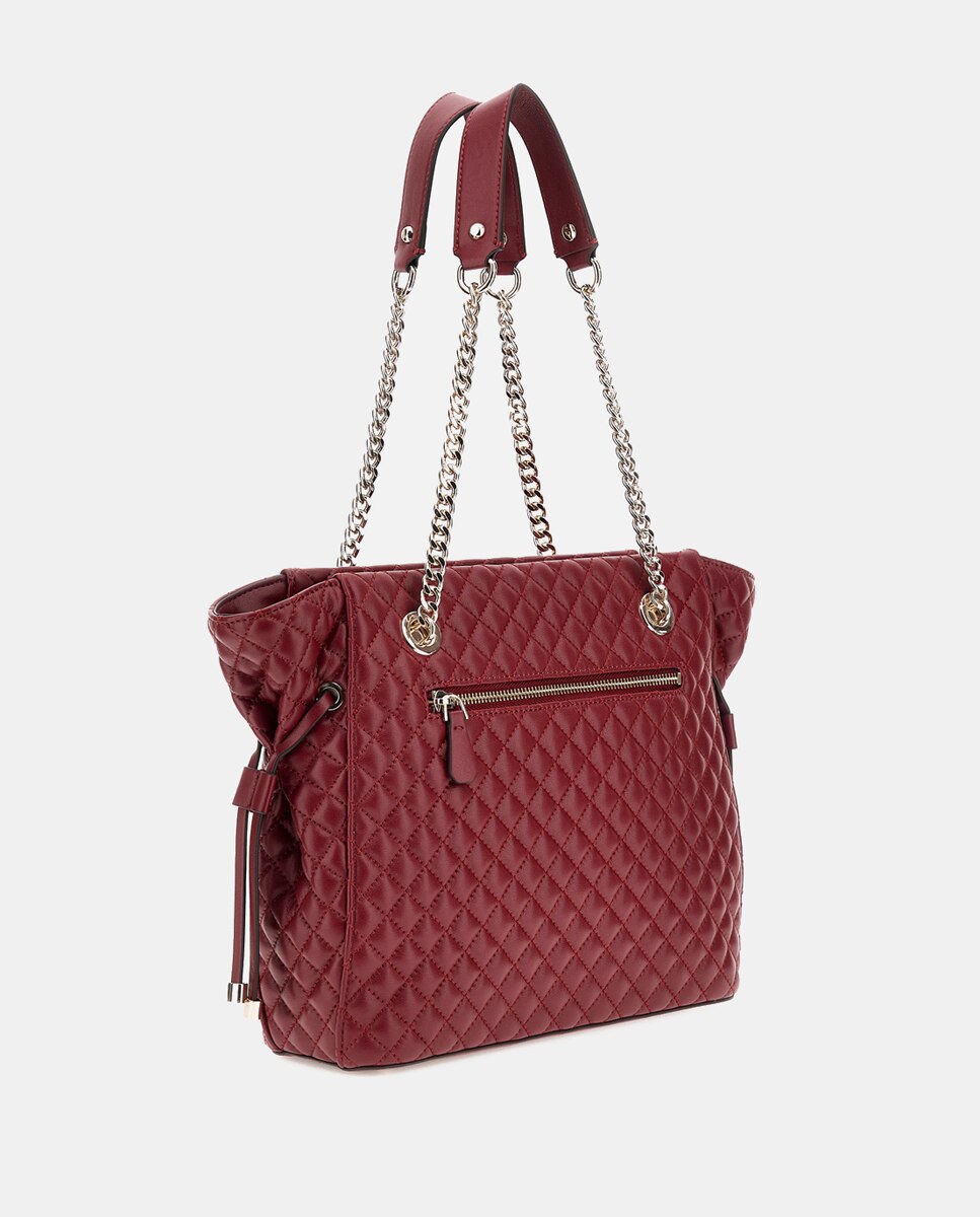 Mala Tipo Tote Acolchoada com Fecho de Correr Vermelho-2