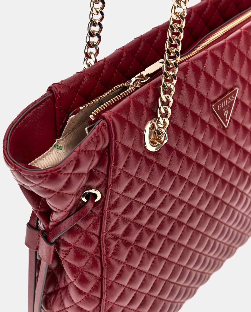 Mala Tipo Tote Acolchoada com Fecho de Correr Vermelho-3