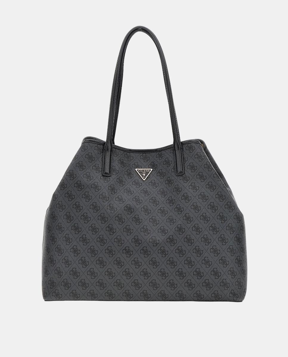 Mala Tipo Tote com Botão Magnético e Mala Pouch Amovível Cinzento-escuro-2