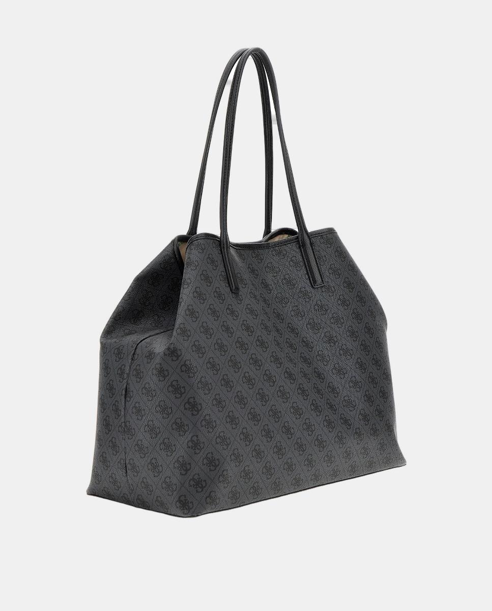 Mala Tipo Tote com Botão Magnético e Mala Pouch Amovível Cinzento-escuro-3