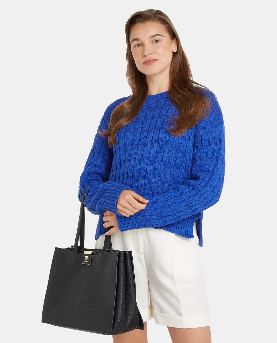 Mala Tipo Tote com Logótipo Metálico Preto-2