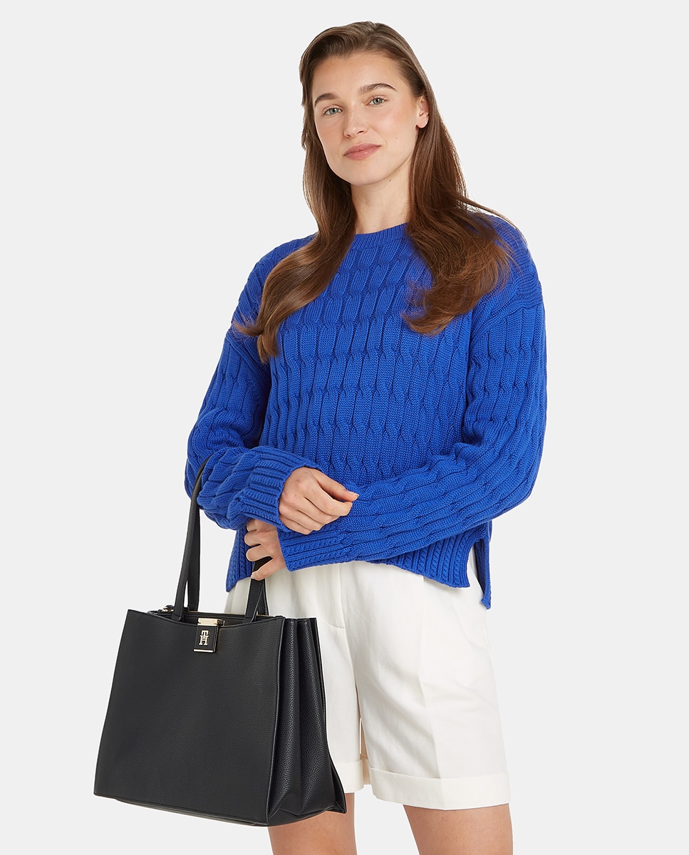 Mala Tipo Tote com Logótipo Metálico Preto-3