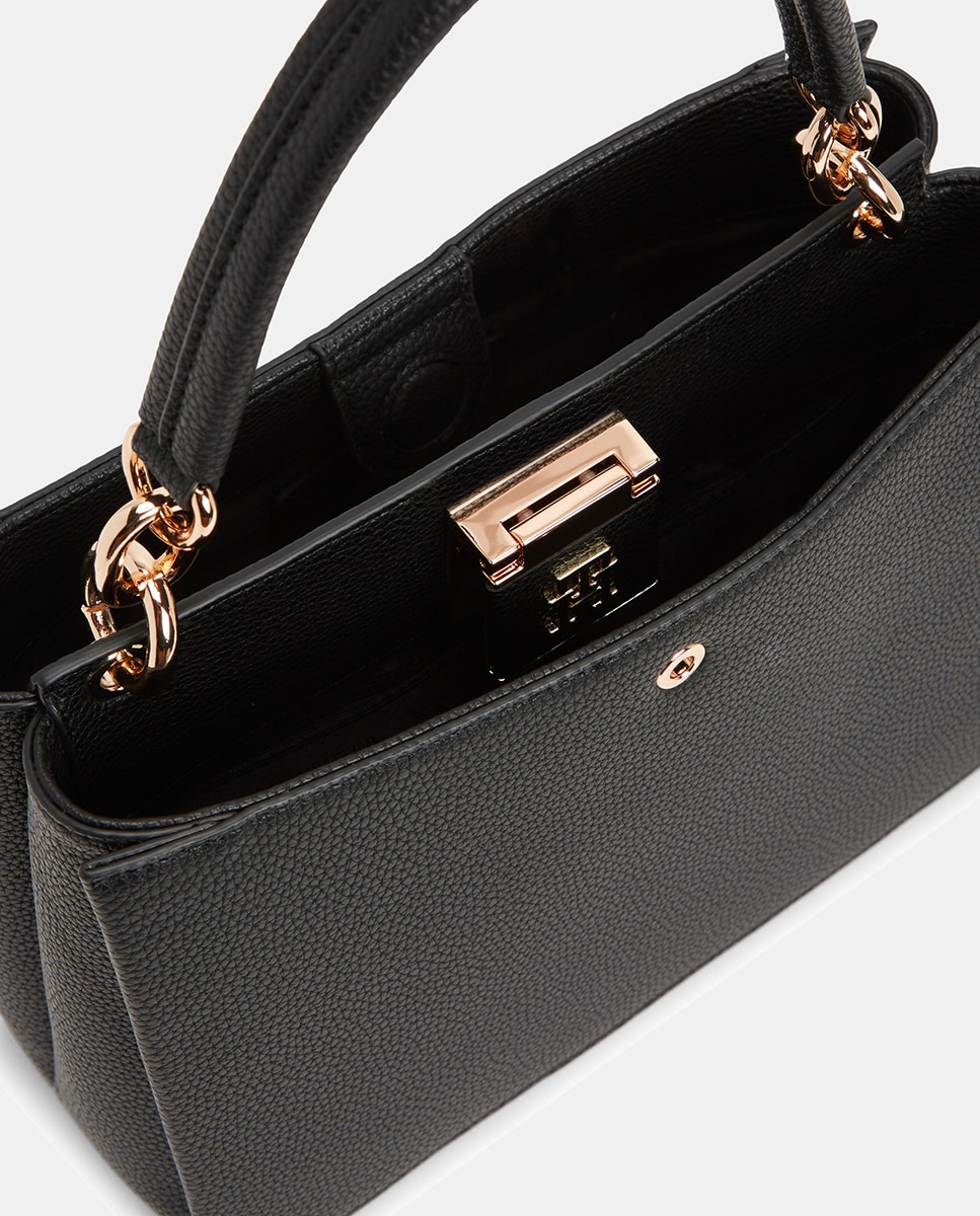 Mala Tipo Tote com Logótipo Metálico Preto-4