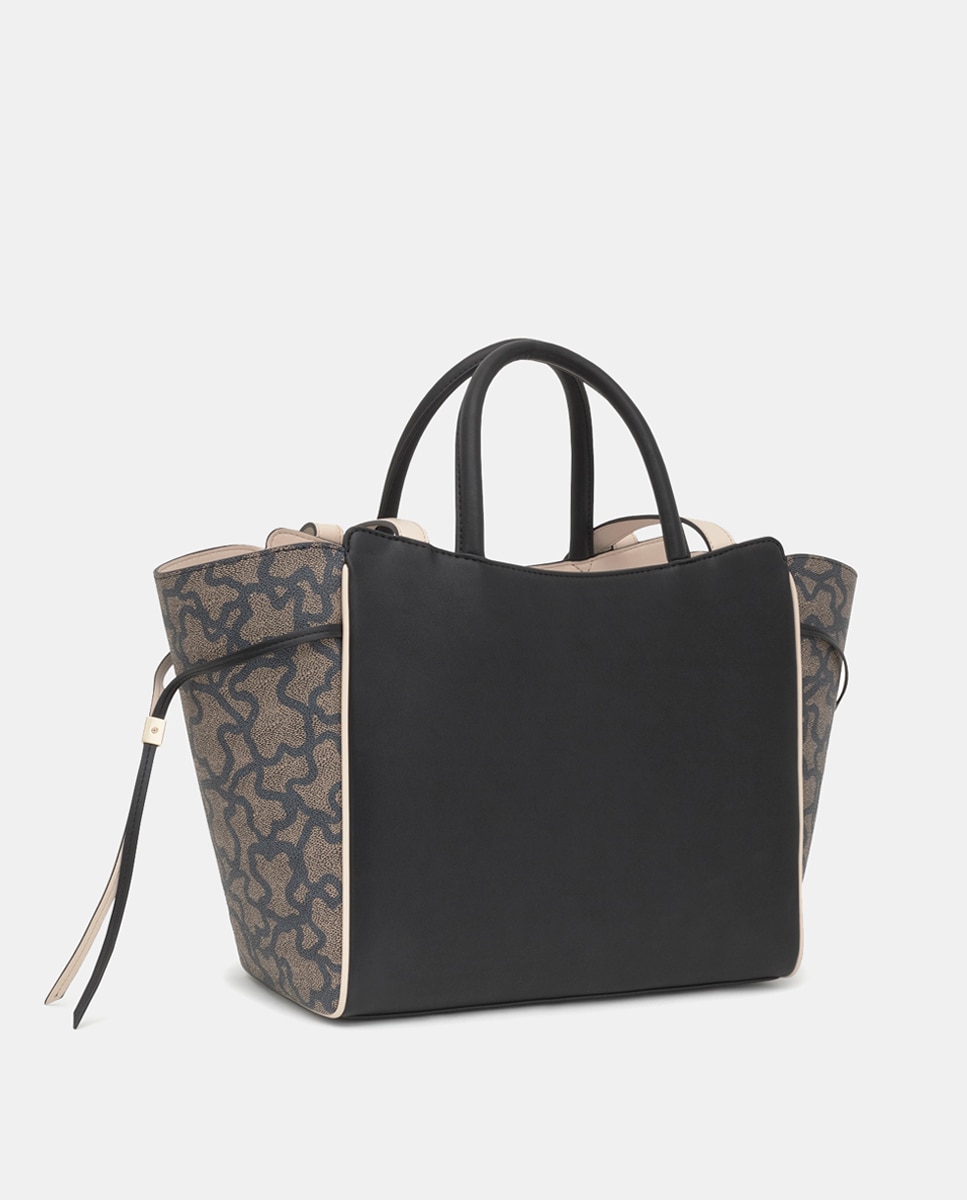 Bolso mediano con cierre de broche y doble asa - Tous - Negro Negro-4