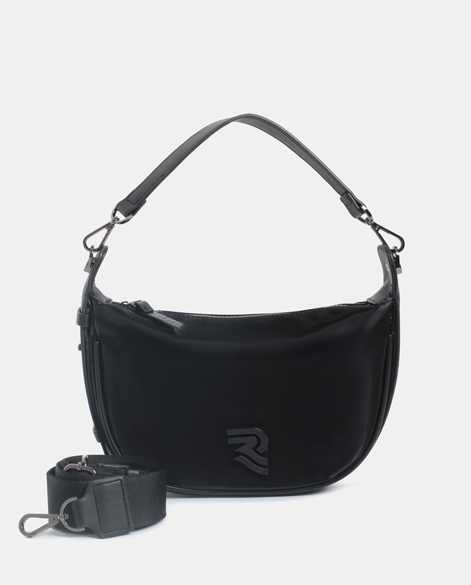Mala Hobo Mini em Tecido Técnico Preto-1