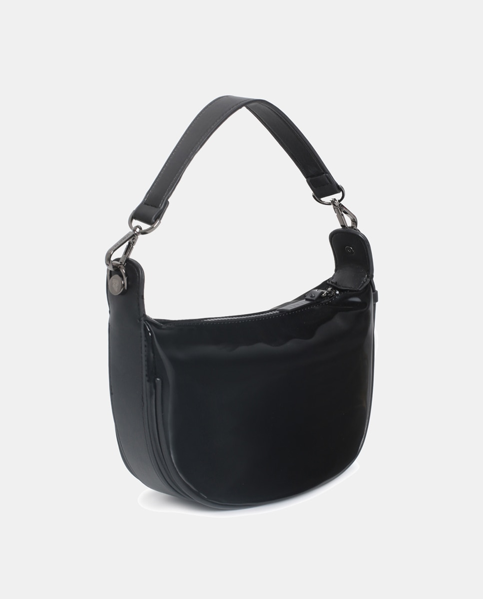 Mala Hobo Mini em Tecido Técnico Preto-2