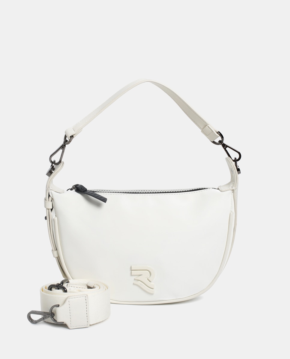 Mala Hobo Mini em Tecido Técnico Branco-1