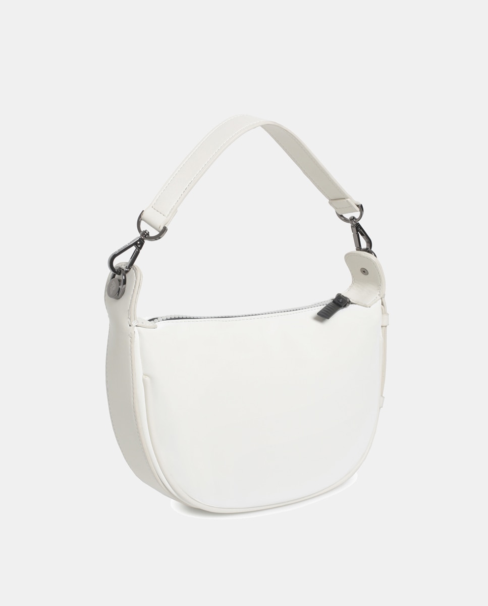 Mala Hobo Mini em Tecido Técnico Branco-2