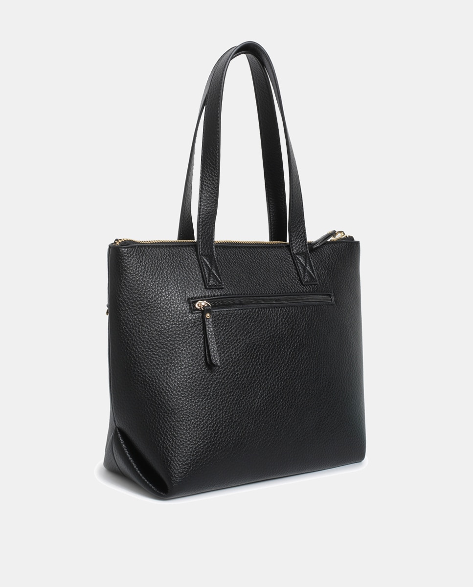 Mala Shopper em PU Gravado Preto-2