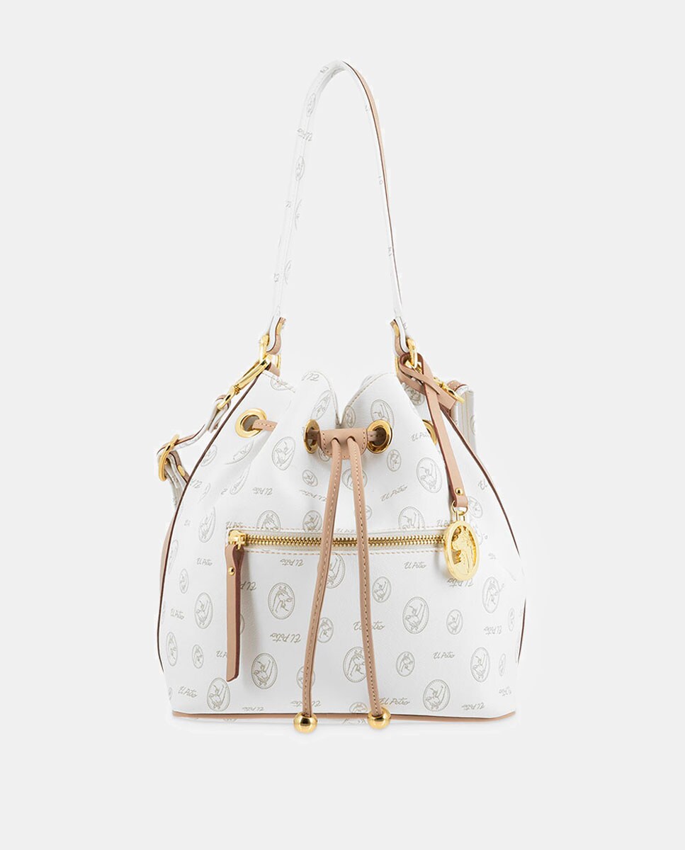 Mala Tipo Saco com Alça de Tiracolo Ajustável Branco-1