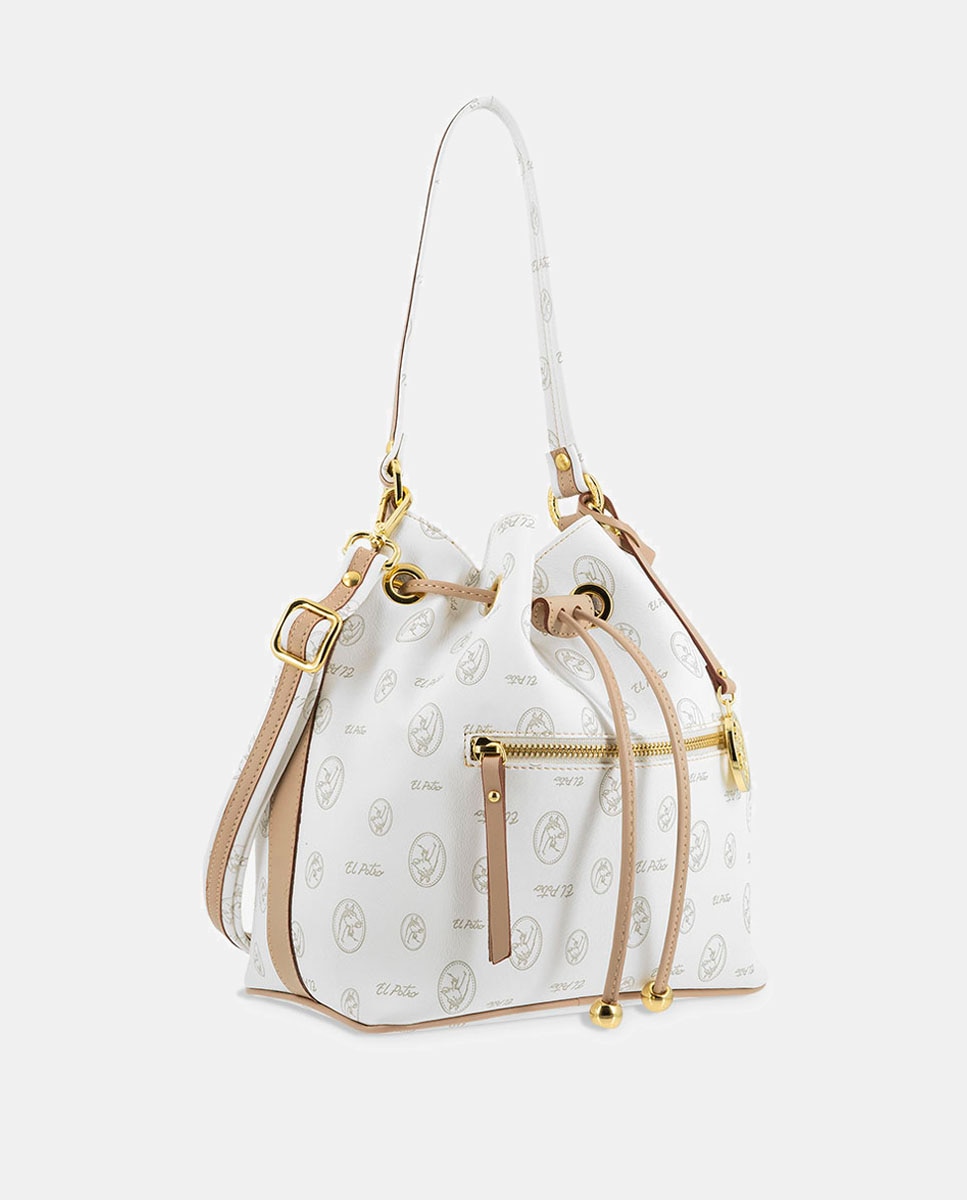 Mala Tipo Saco com Alça de Tiracolo Ajustável Branco-2