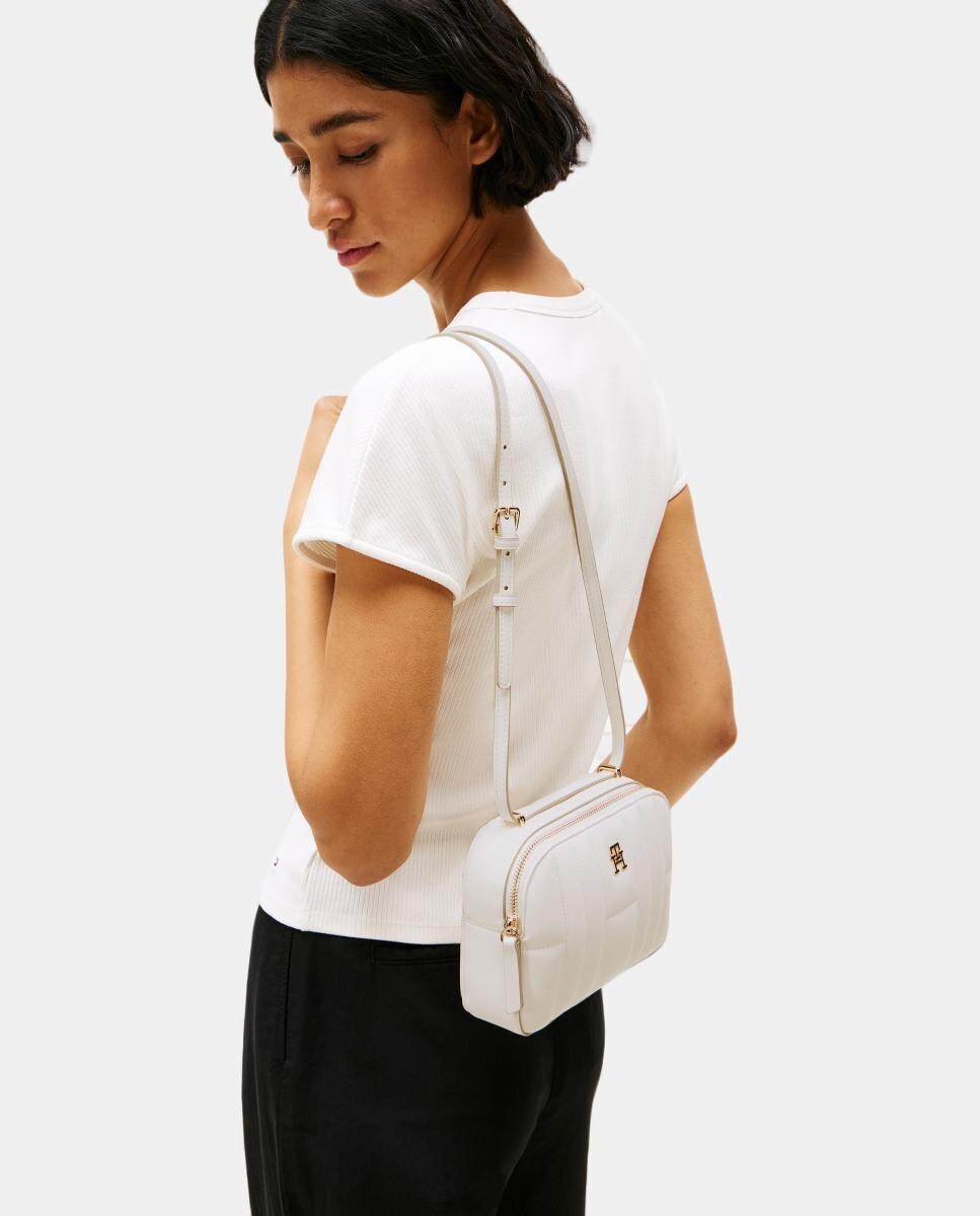 Mala a Tiracolo com Desenho Acolchoado - Branco Branco-5