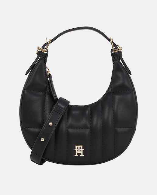 Imagen 0 de Bolso de hombro en color negro con diseño acolchado