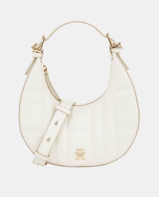 Imagen 0 de Bolso de hombro en color blanco con diseño acolchado