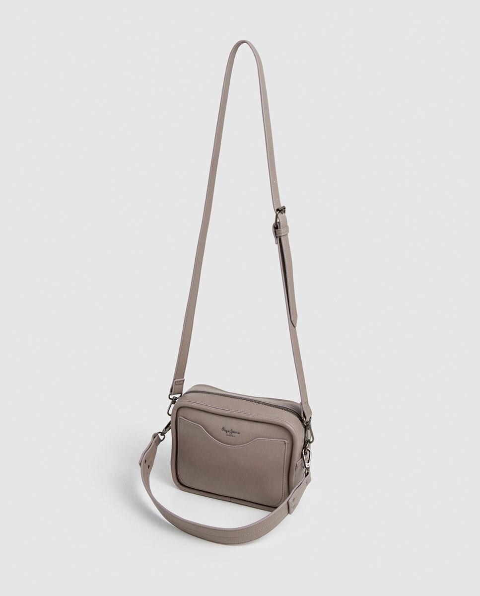 Mala Tipo Camera Bag Bassy Code com Logótipo Central Cinzento-3
