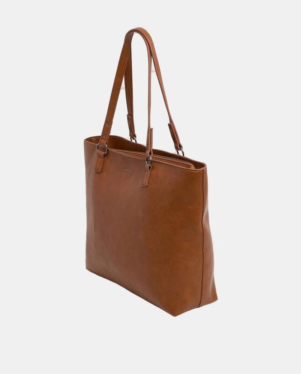 Mala Shopper Bellamie Code com Bolso e Logótipo a Condizer à Frente Castanho-2