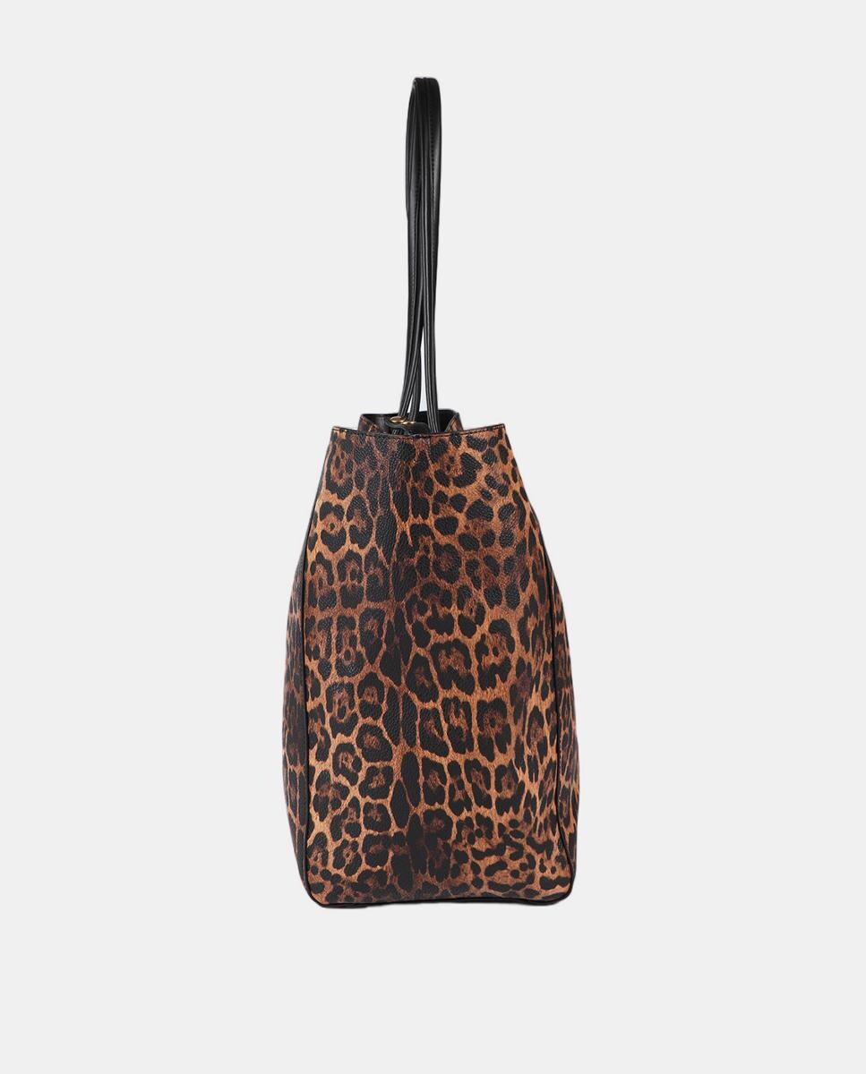 Bolso shopper animal print con logo LC leopardo · Lola Casademunt