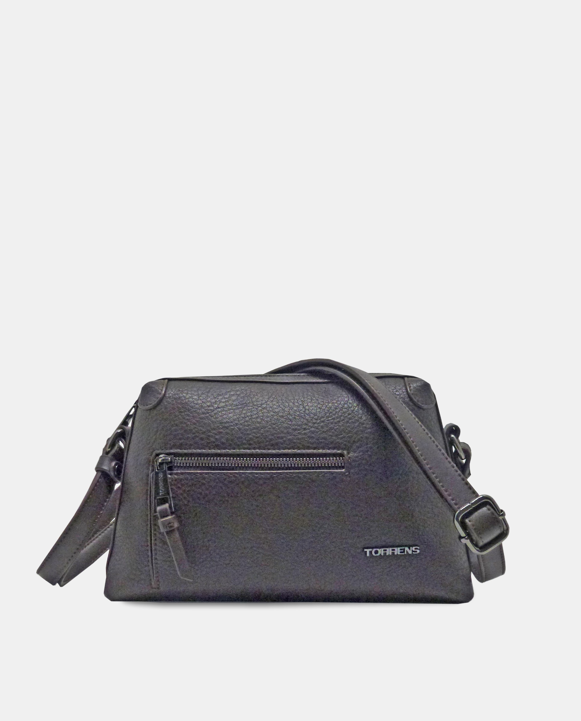 Mala a Tiracolo com Alça Ajustável Castanho-escuro-1