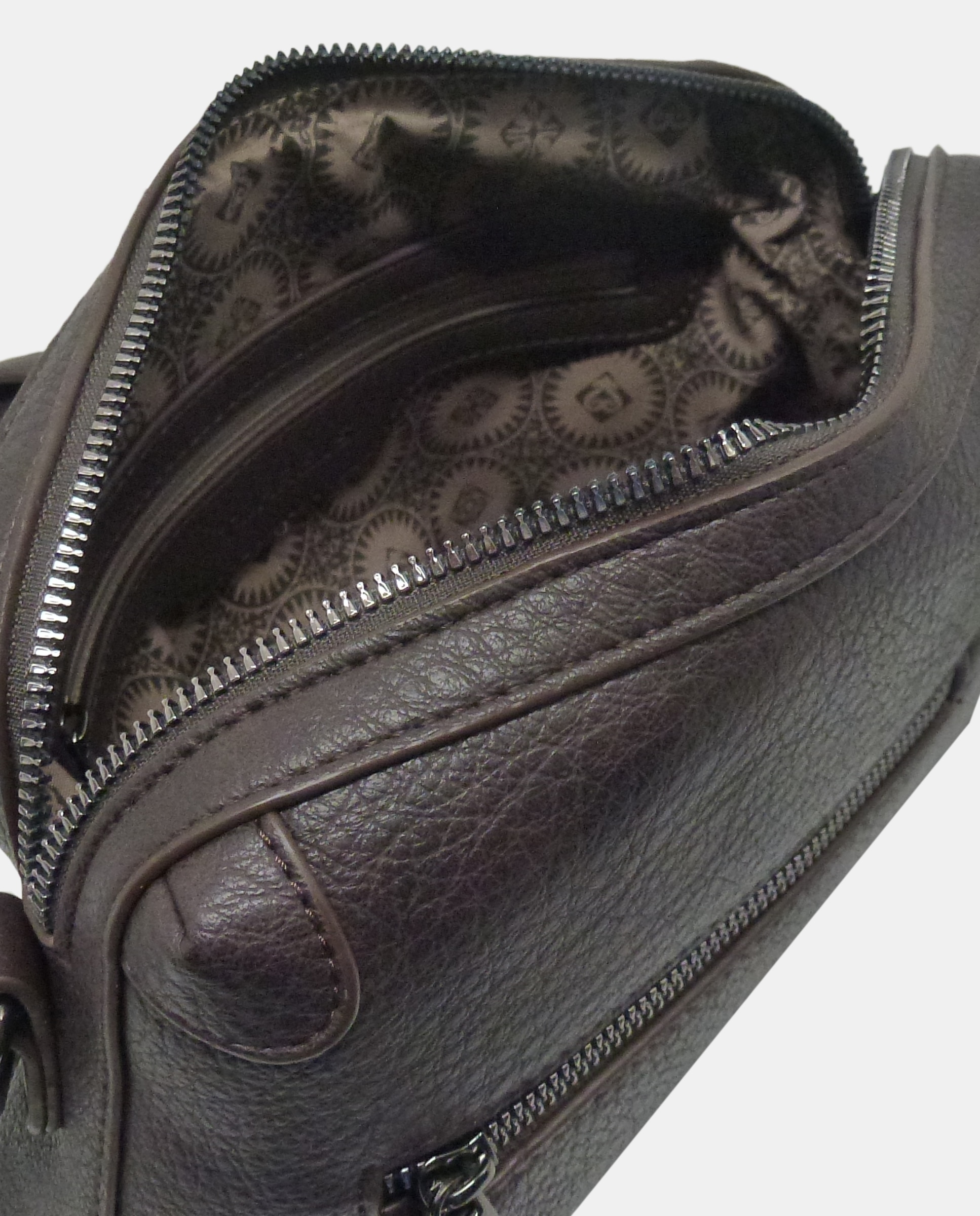 Mala a Tiracolo com Alça Ajustável Castanho-escuro-3