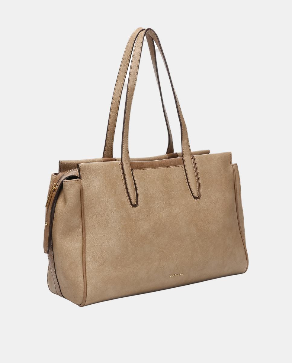 Mala de Ombro Freedom em Materiais Reciclados Camel-2