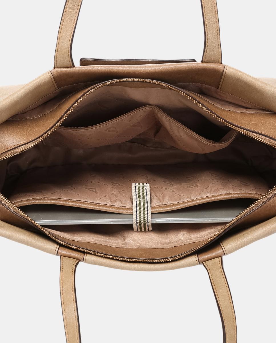 Mala de Ombro Freedom em Materiais Reciclados Camel-6
