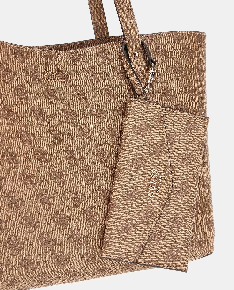 Imagen 4 de Bolso de hombro tote con cierre cremallera - Guess - Beige Beige