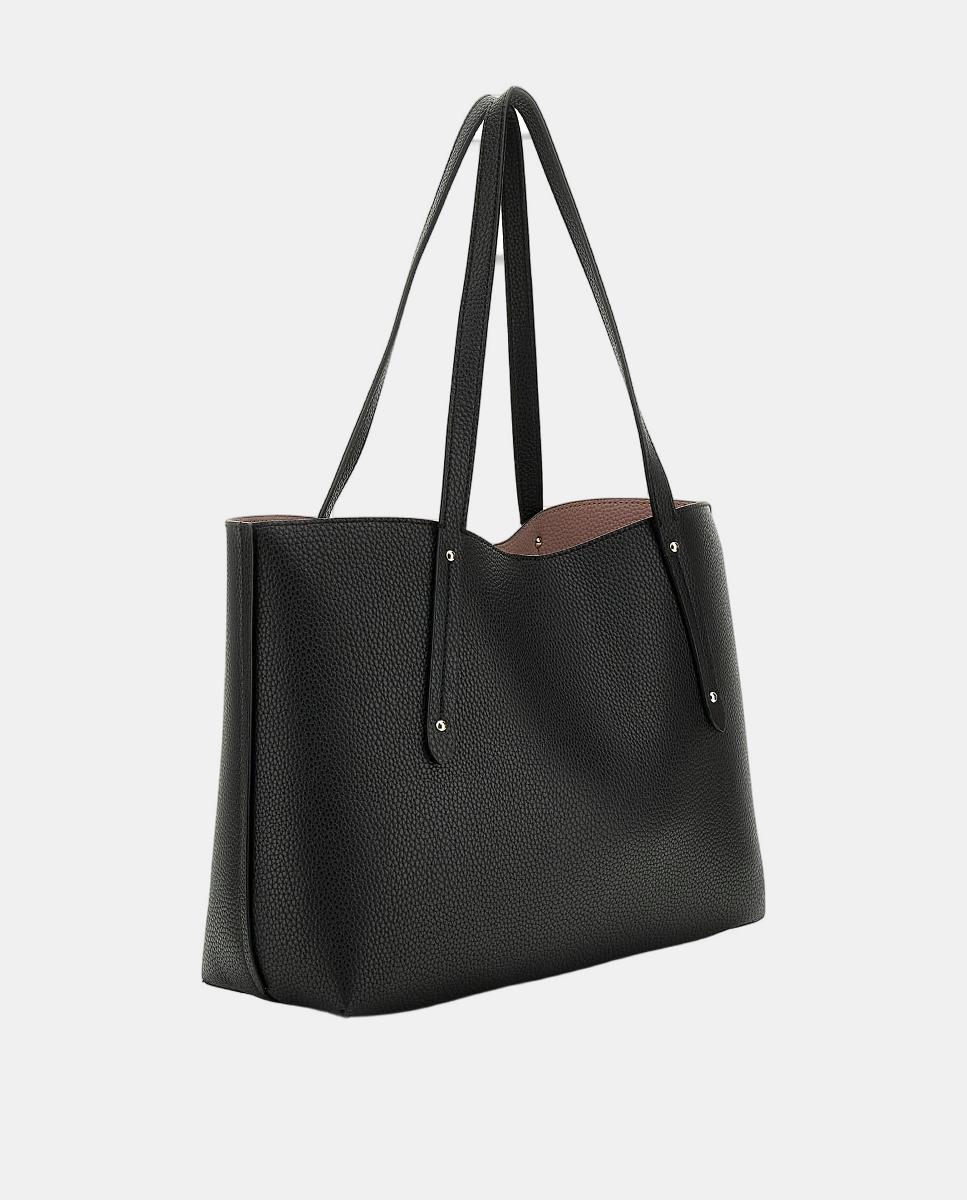 Mala de Ombro Tipo Tote com Fecho de Correr Preto-2