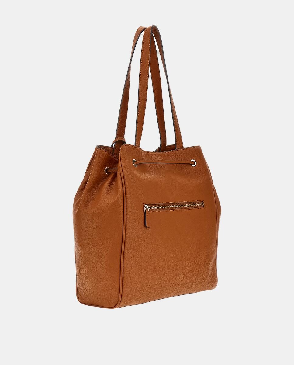 Mala de Ombro Tipo Tote com Fecho Magnético Castanho-4