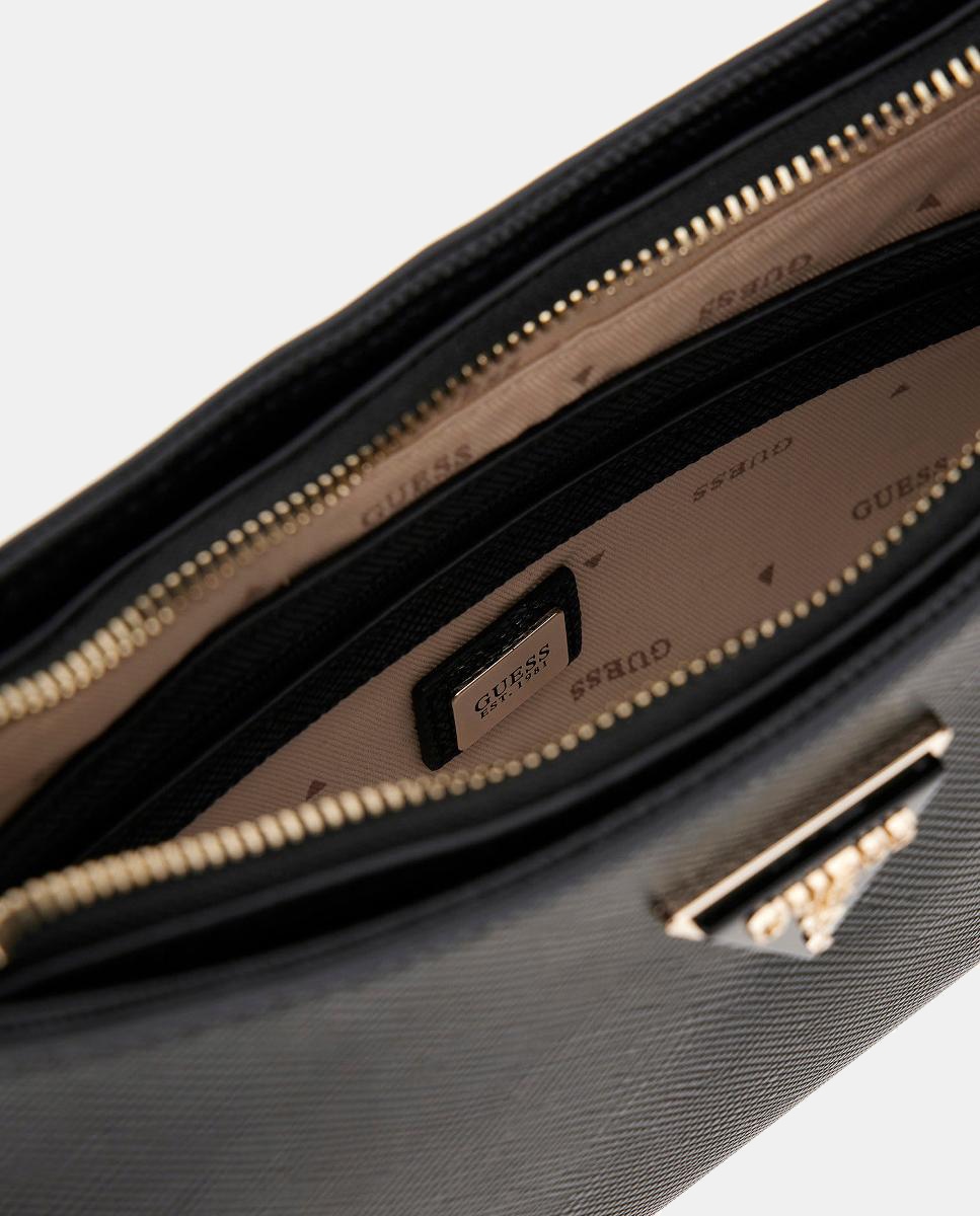 Mala de Ombro com Fecho de Correr Preto-2