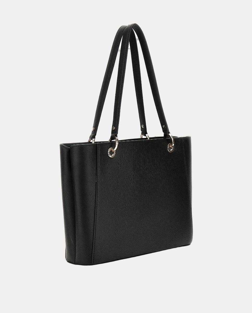 Mala de Ombro com Fecho de Correr e Alça Dupla Preto-2