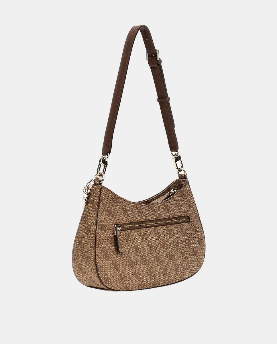 Mala de Ombro com zipper Castanho-claro-2