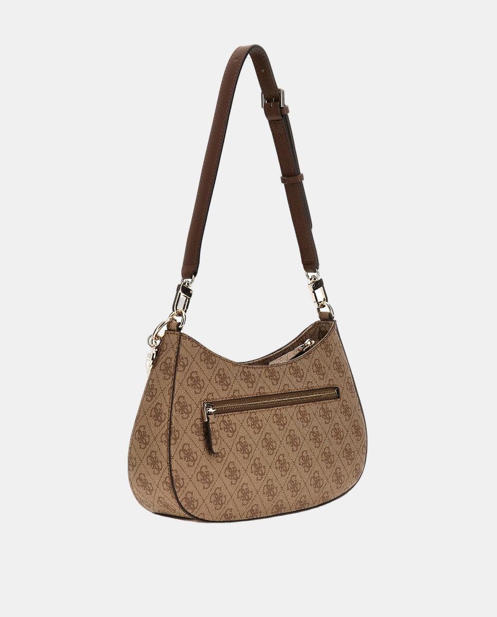 Mala de Ombro com zipper Castanho-claro-3