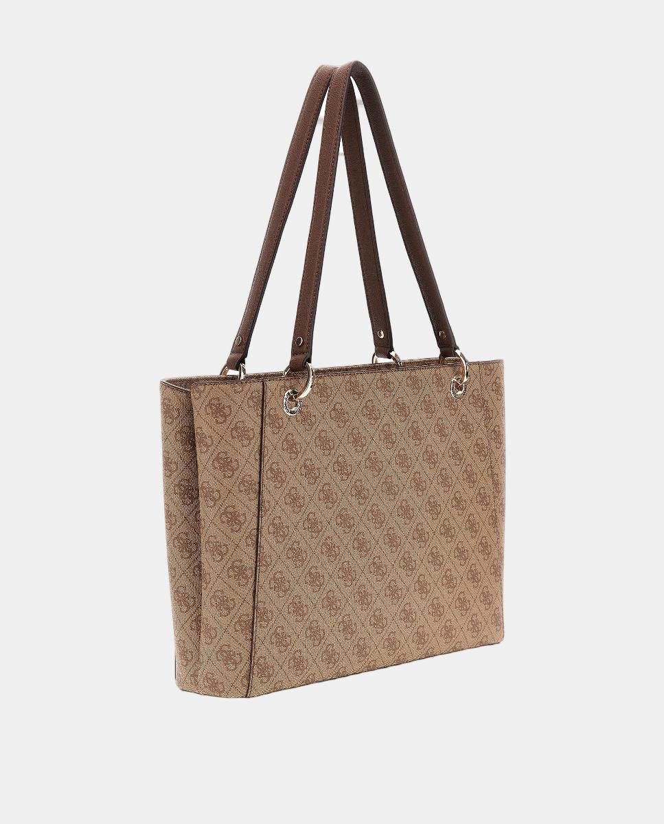 Mala de Ombro com zipper e asa dupla Castanho-claro-2