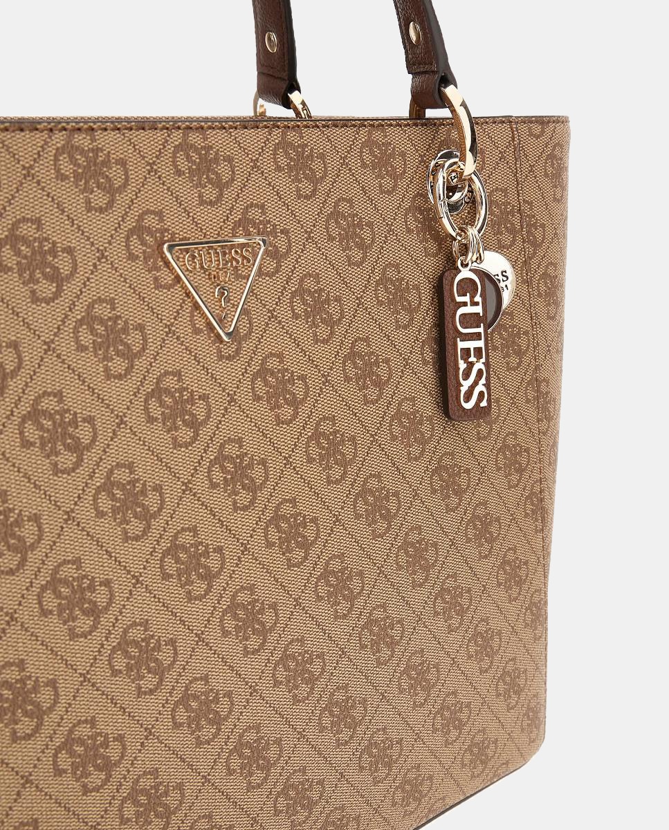 Mala de Ombro com zipper e asa dupla Castanho-claro-4