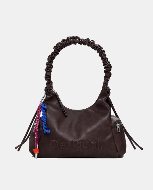 Imagen 0 de Bolso logo 3D asa fruncida mediano