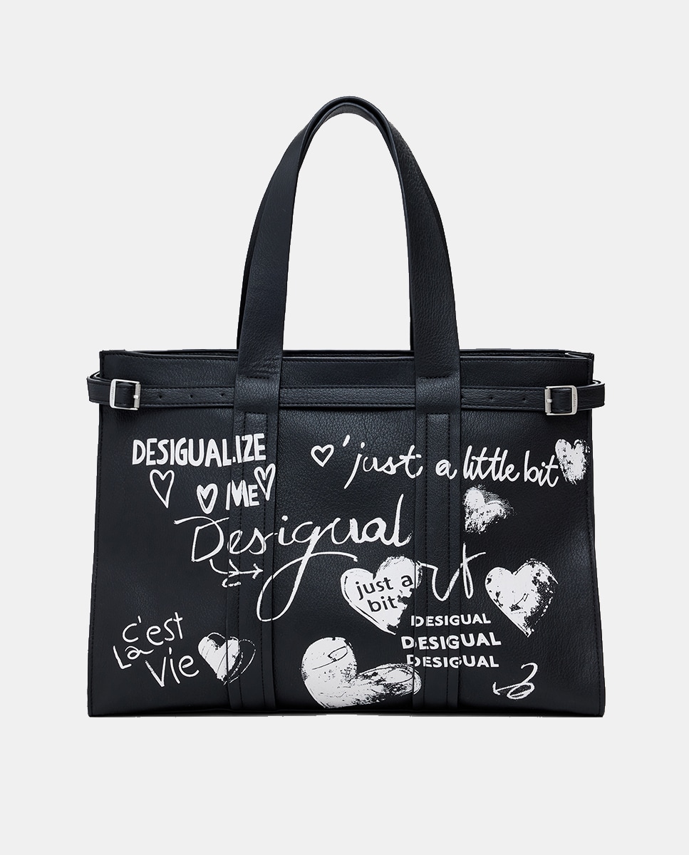Bolso shopper efecto piel letras grande · Desigual · El Corte Inglés - Main Image