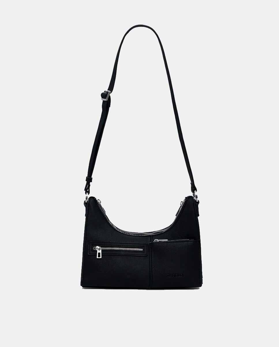 Mala Conversível Pequena com Animal Print Preto-2