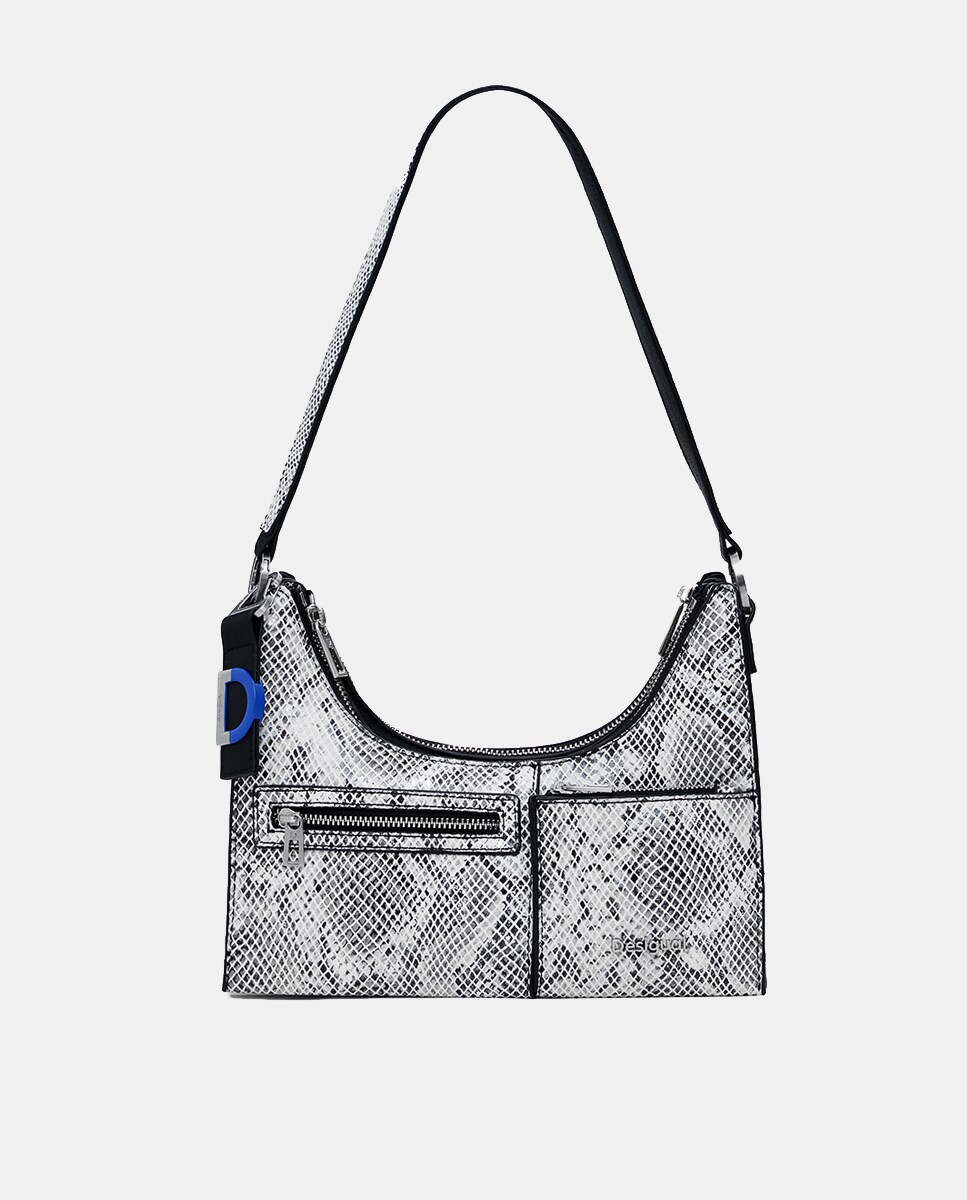 Mala Conversível Pequena com Animal Print Preto-4