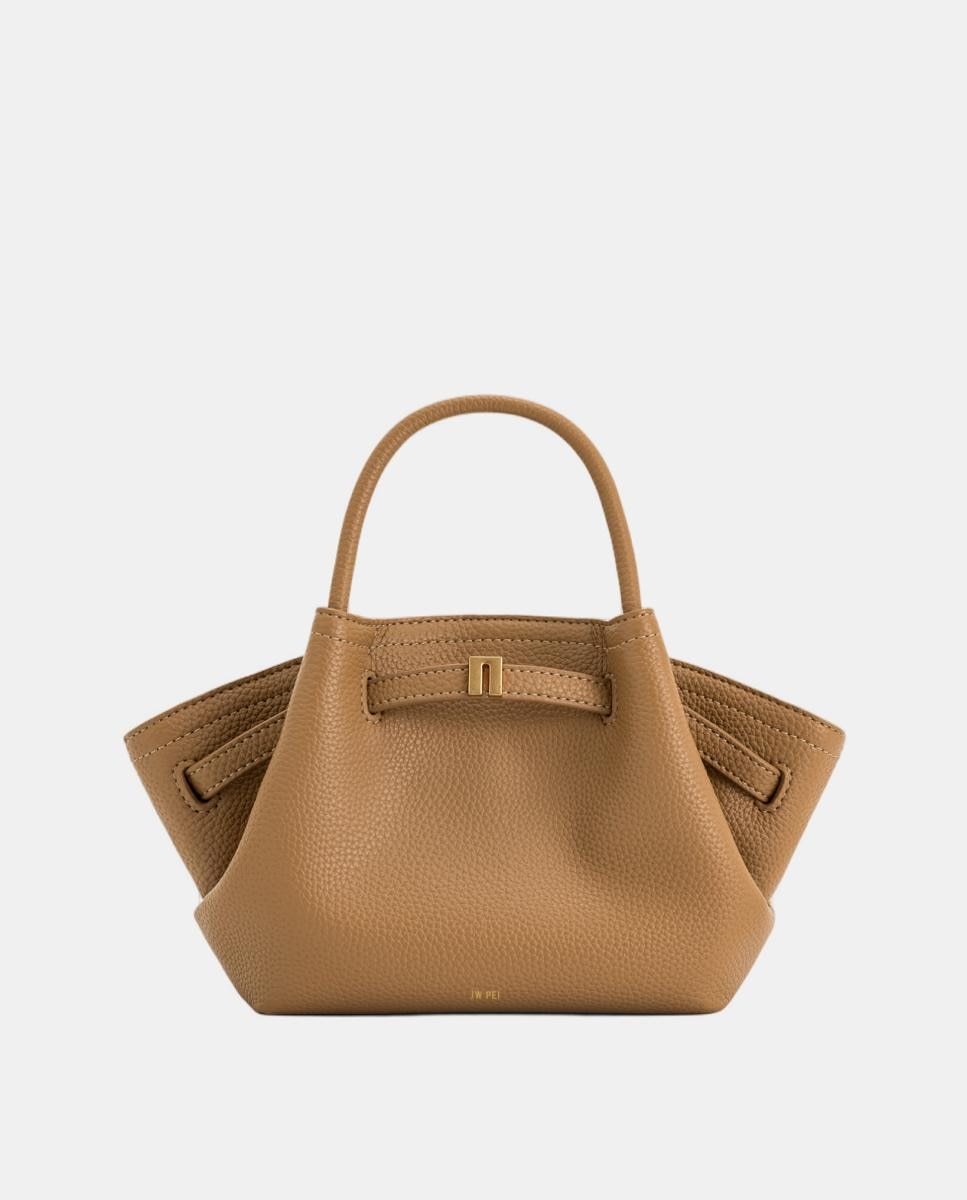 Mini Mala Tipo Tote Modelo Hana Castanho-claro-1