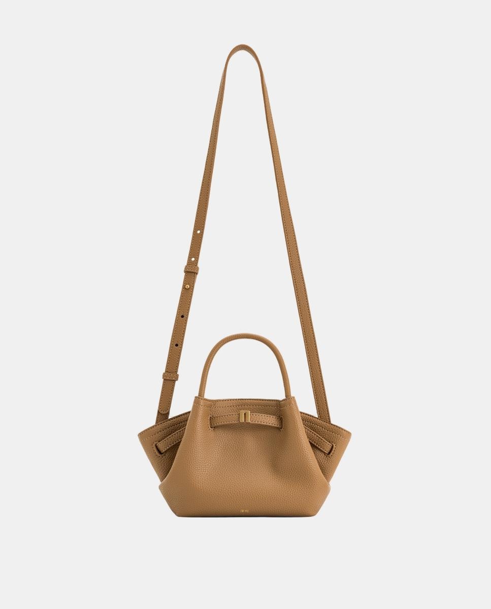 Mini Mala Tipo Tote Modelo Hana Castanho-claro-3