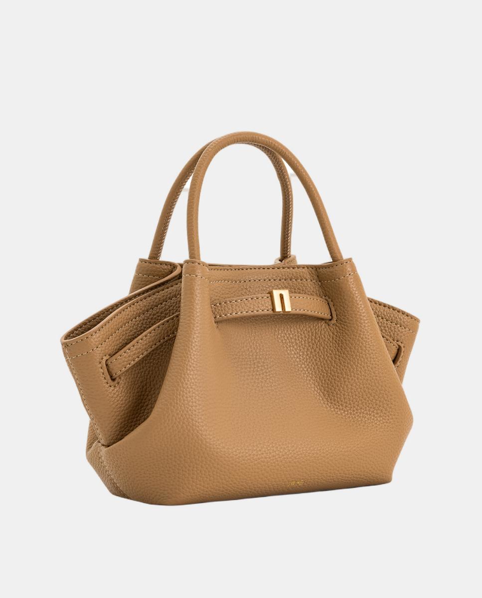 Mini Mala Tipo Tote Modelo Hana Castanho-claro-4