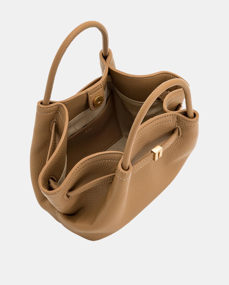 Mini Mala Tipo Tote Modelo Hana Castanho-claro-5