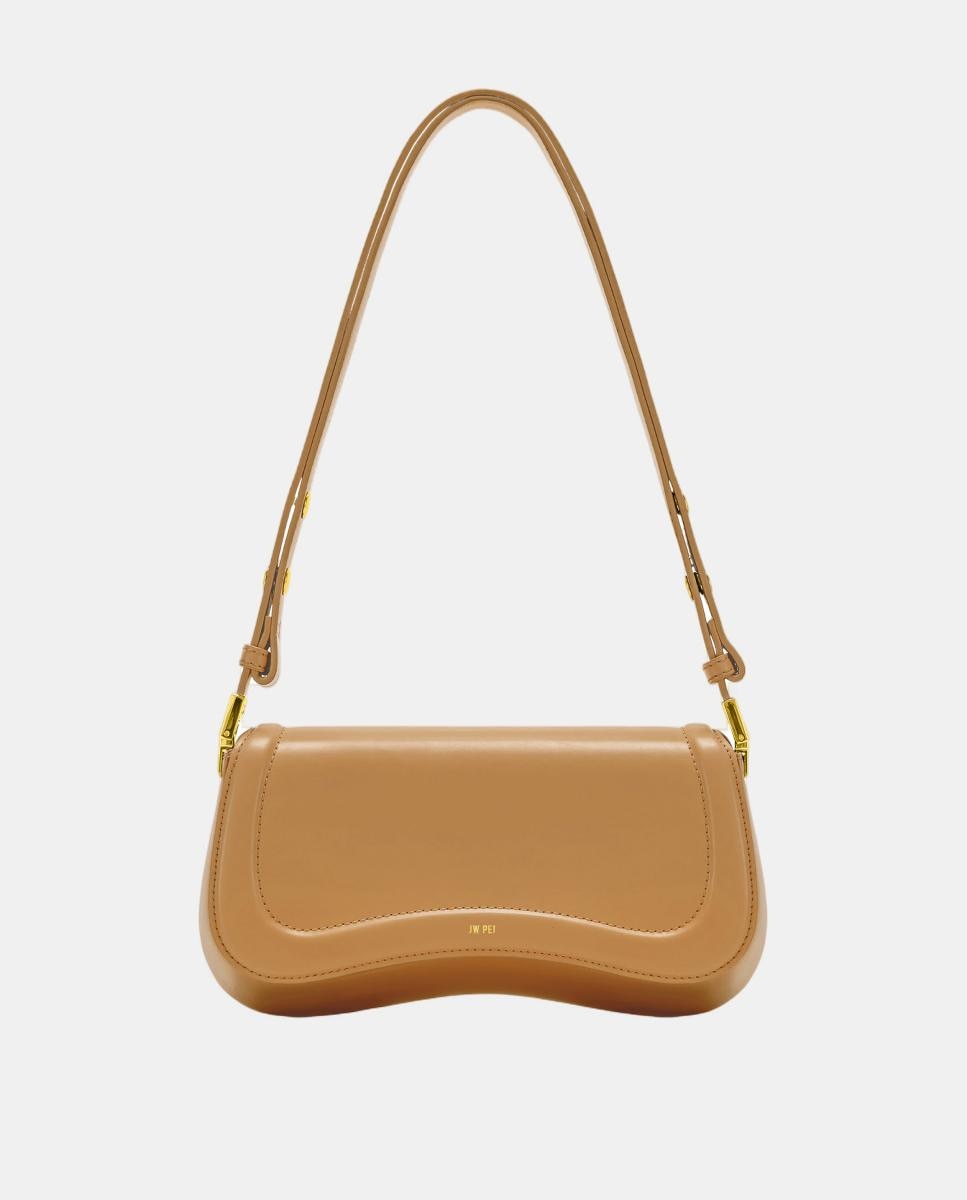 Mala de Ombro Joy com Aba - Castanho-Claro Castanho-escuro-1