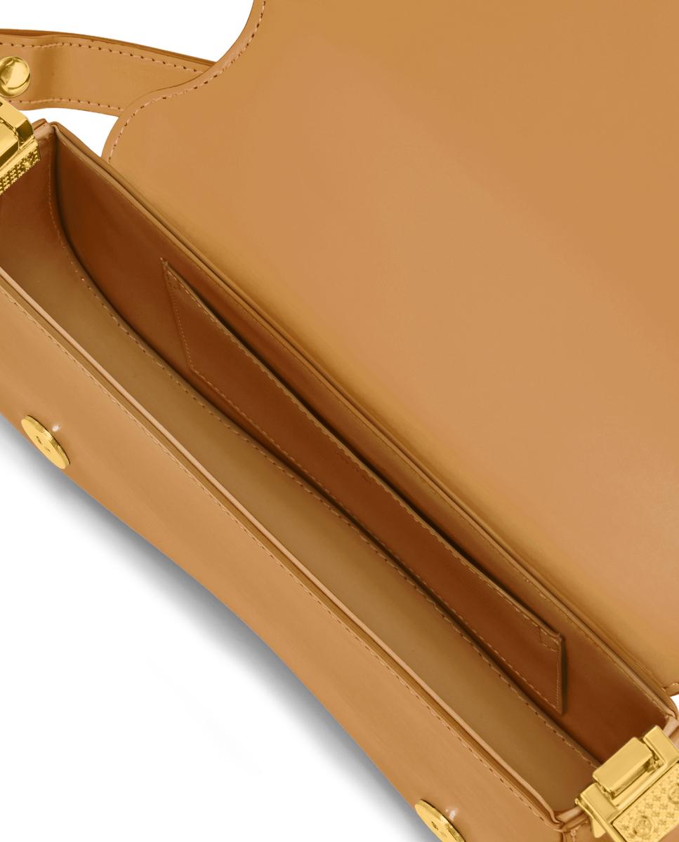 Mala de Ombro Joy com Aba - Castanho-Claro Castanho-escuro-4