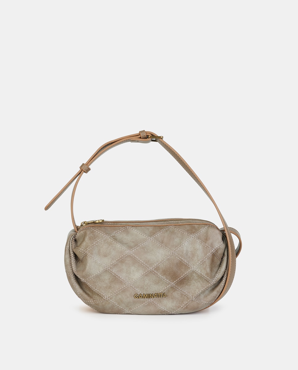Mala Crossbody com Fecho de Correr Taupe-1